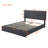 Vegan Leather Metal Platform Storage Bed