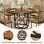 Round Metal Base Dining Table-1571544071