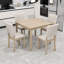 Ensemble de salle à manger moderne en bois: table carrée peu encombrante avec 4 chaises rembourrées-1544811684-1544811687