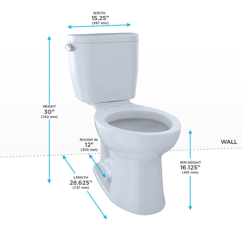 Entrada™ 1.28 GPF (Water Efficient) Elongated Two-Piece Toilet (Seat Not Included), Cotton