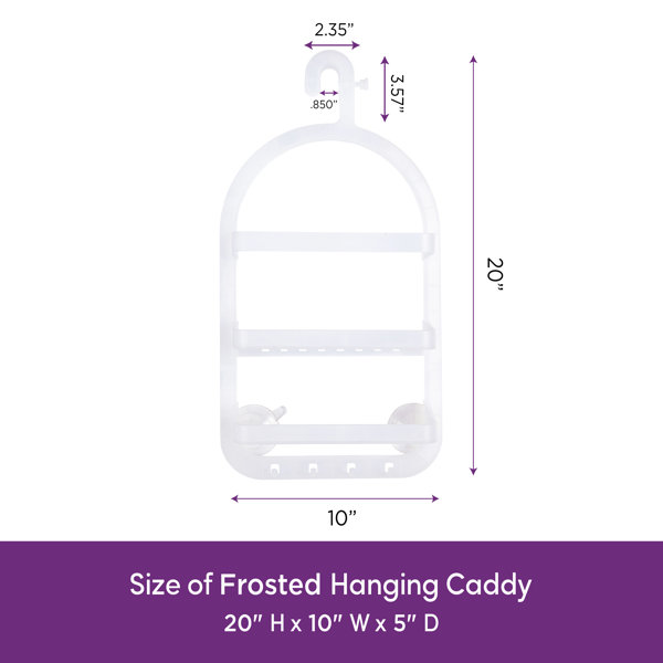 iDesign Circlz Plastic Hanging Shower Caddy, Extra Space for Shampoo,  Conditioner, and Soap with Hooks for Razors, Towels, Loofa