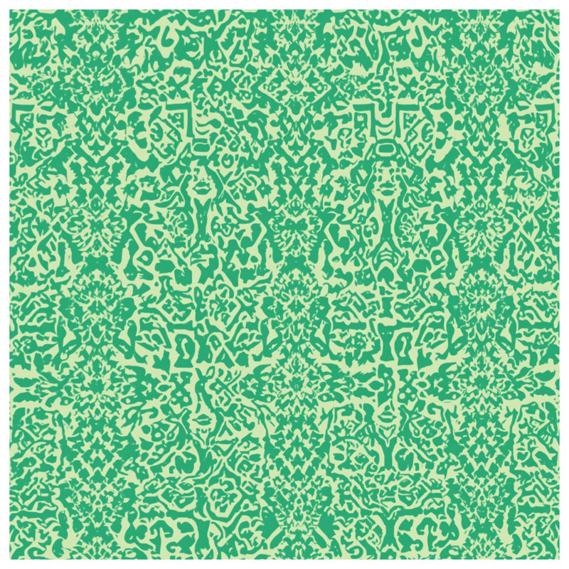 Couvertures vertes à motif complexe, L 60 po x H 80 po