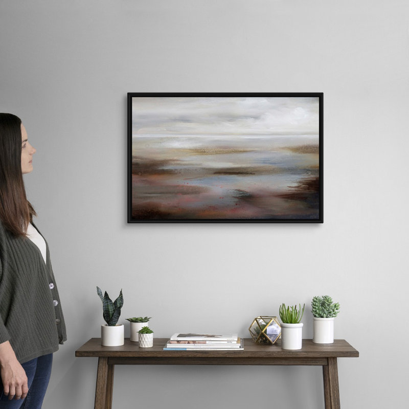 «Serene Image» par Karen Hale, reproduction sur toile, H 22 po x l 32 po x P 1,75po, Cadre noir
