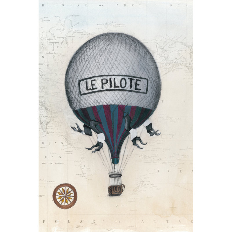 Vintage Hot Air Balloons II by Naomi McCavitt - Wrapped Canvas Painting, 46cm H x 30cm W