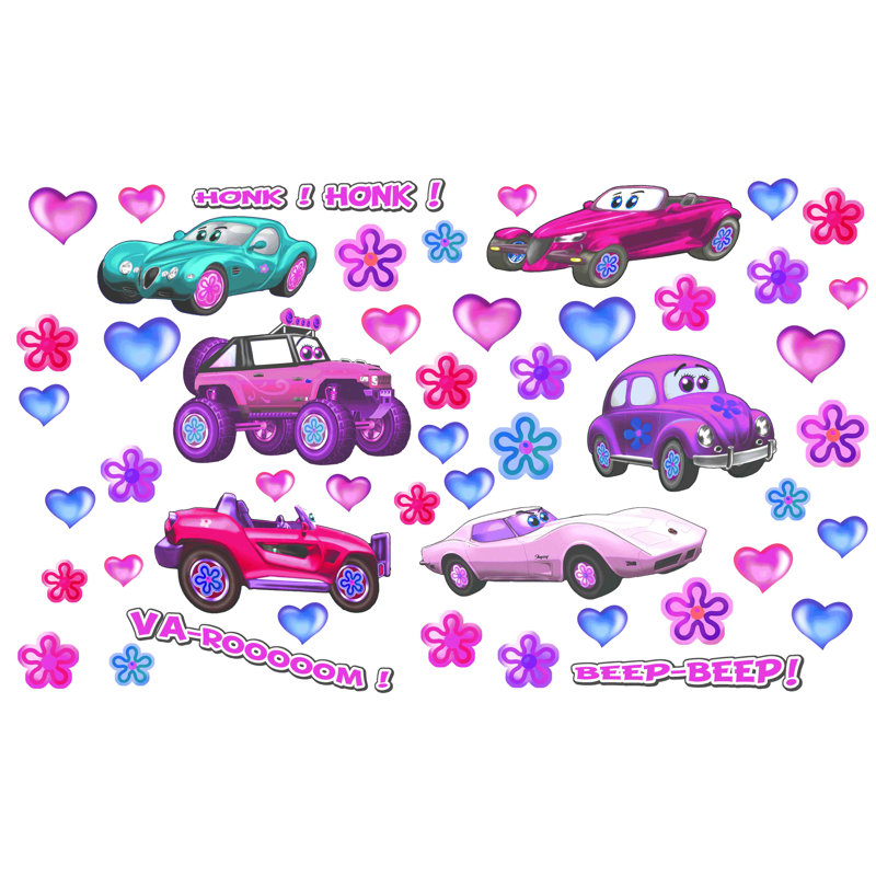 Décalcomanie murale multi-pak fille cars