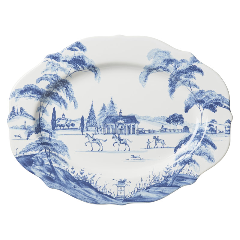 Country Estate 15" Platter, Delft Blue