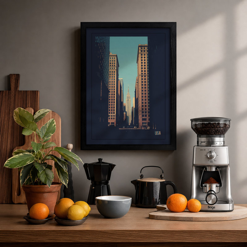Urban Canyon: Art Deco - Framed Print, A1 - 84.1 x 59.4 cm, Black
