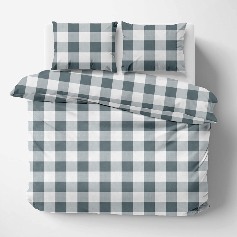 Ensemble de housse de couette en flanelle de coton brossé 180 g / m² Pointehaven, Motif écossais urbain