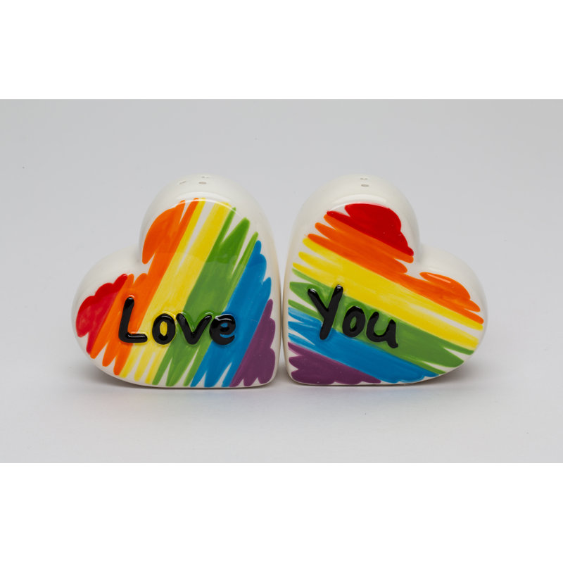 Rainbow Hearts Salt And Pepper