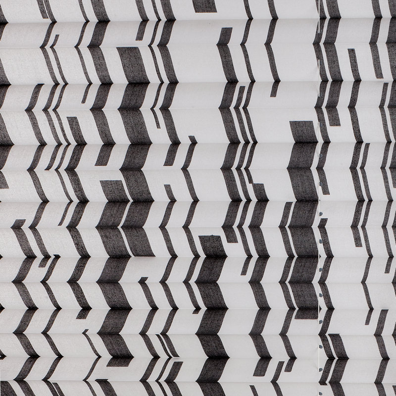 Semi Sheer Pleated Shade, Black and white, 140cm W x 175cm L