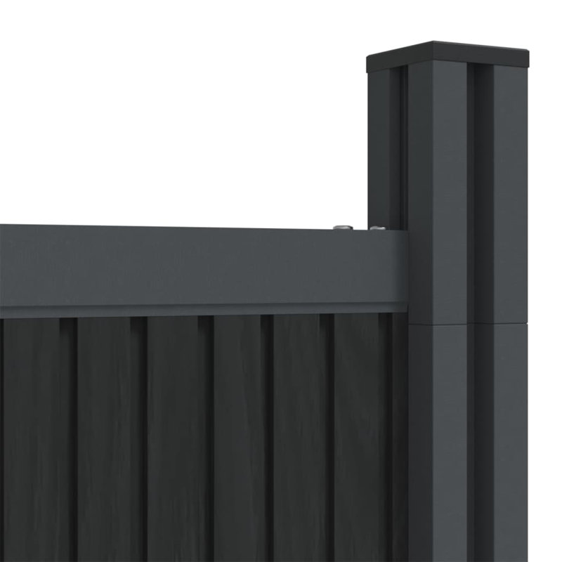 Fence Panel Grey WPC, 186cm H x 526cm W