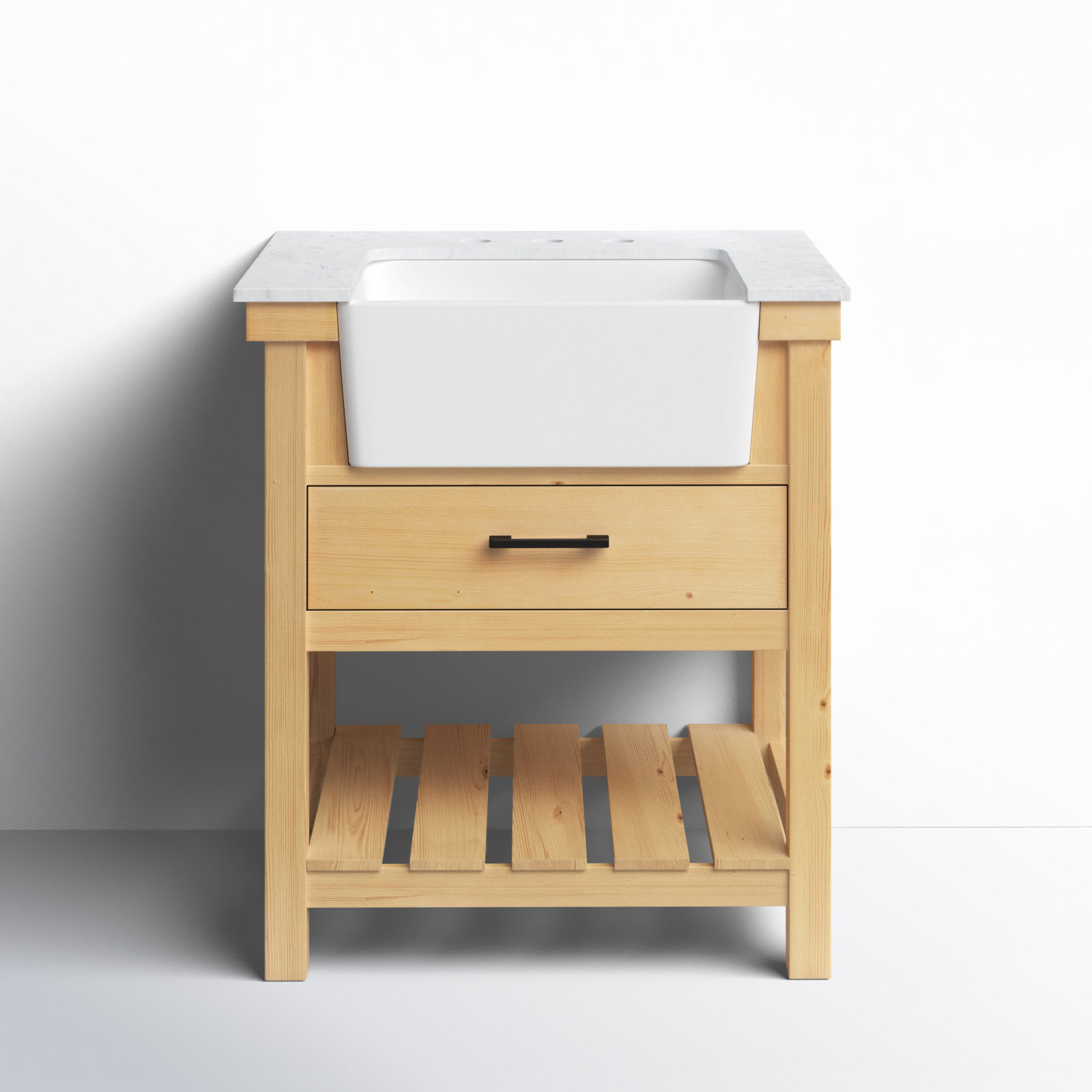 Pelaghia 30'' Single Bathroom Vanity, Light Brown