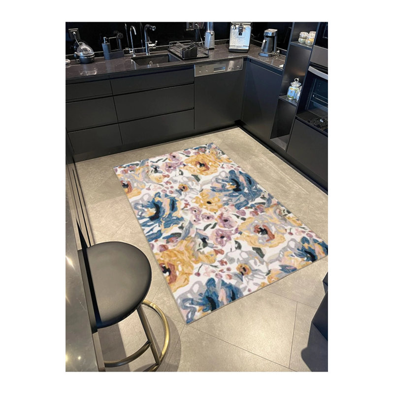 Tapis lavable pistolet tissé pastel, Rectangle 5 pi x 9 pi 11 po