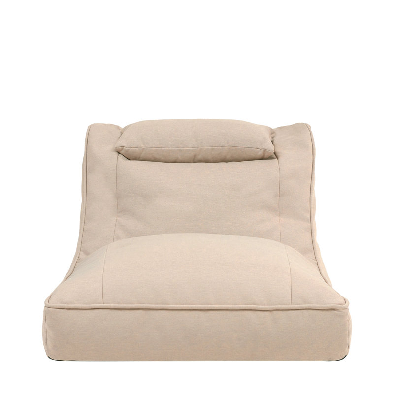 Polyester Blend Outdoor Friendly Refillable Bean Bag Chair, Natural