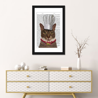 « chat chef i », impression sur toile