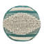 Pouf cylindrique blanc et bleu sarcelle fait à la main, en laine et en coton, 16 po x 16 po, capacité de 250 lb, nettoyage des taches, tissu de coton entièrement assemblé