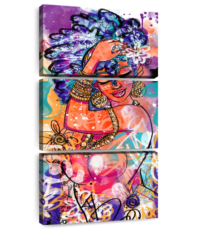 African Flowers, 75" H x 36" W