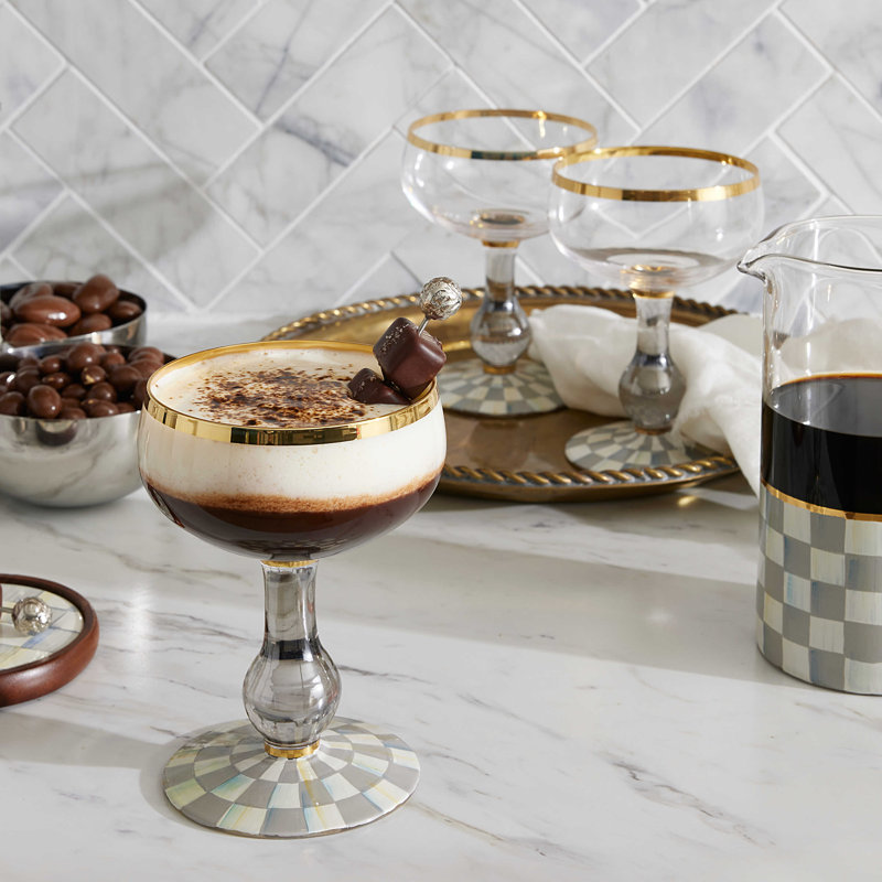 Sterling Check Coupe Glass