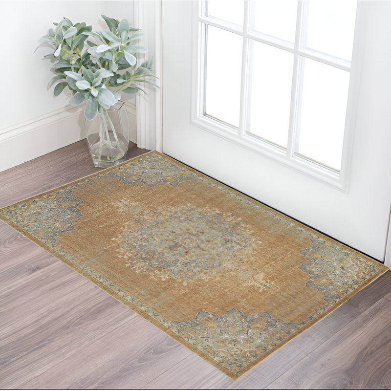 Tapis café en laine Southwestern, Rectangle 2 pi 3 po x 3 pi 3 po