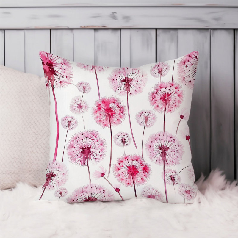 Botanical Pink Dandelions VI Modern, 16"H x 16"W, Pink Dandelions 2