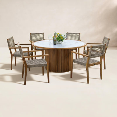 Cava 60" Teak Patio Dining Set