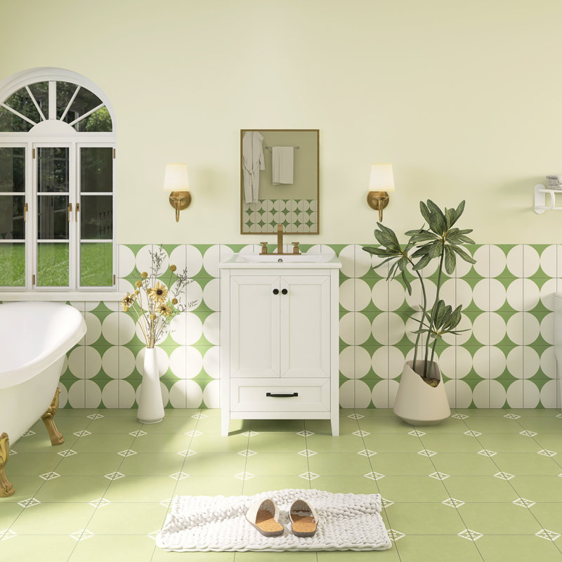 Ensemble de meuble-lavabo autoportant 24 po avec comptoir en céramique 24 po