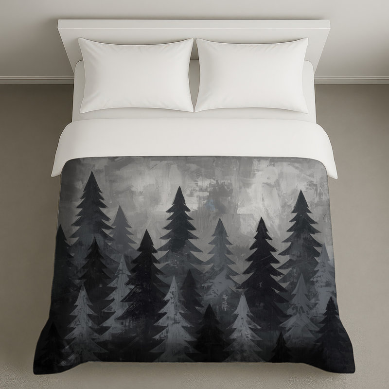Housses de couette forêt de pins gris, Très grand lit