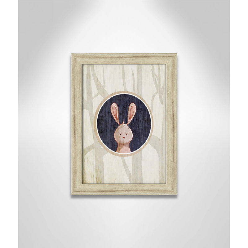 «Juvenile Forest Animals», impression sur papier, H 14 po x l 10 po x P 0,6 po, Beige Flat Framed