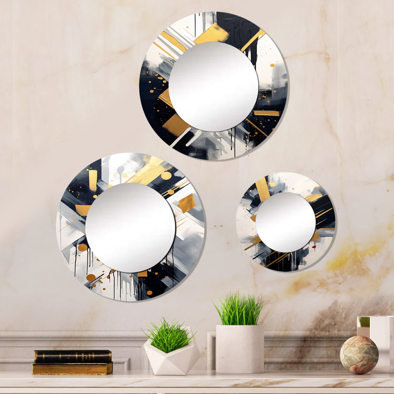 Miroir mural rond en aluminium Deztinee