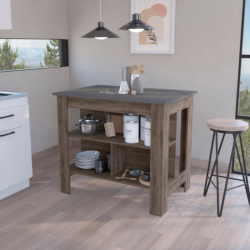 Îlot de cuisine, trois tablettes