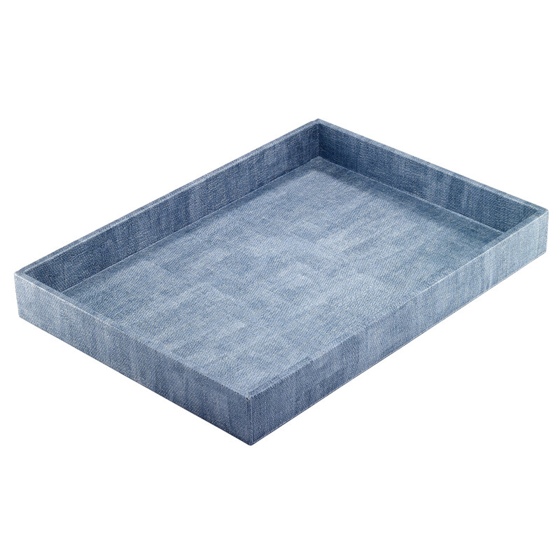 Luster Vinyl Decorative Tray, Ice Blue