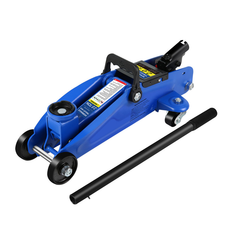 Cric de plancher, cric de voiture portable hydraulique, capacité de 2 tonnes, cric de service robuste à piston unique, cric de plancher en acier de course avec plage de levage de 5,3 po à 13 po, bleu