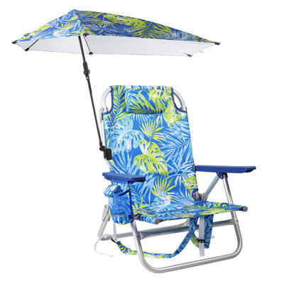 Outdoor Beach Chair with Sunshade by Arlmont & Co.