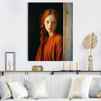 «Woman Portrait Tangerine Tales» sur toile