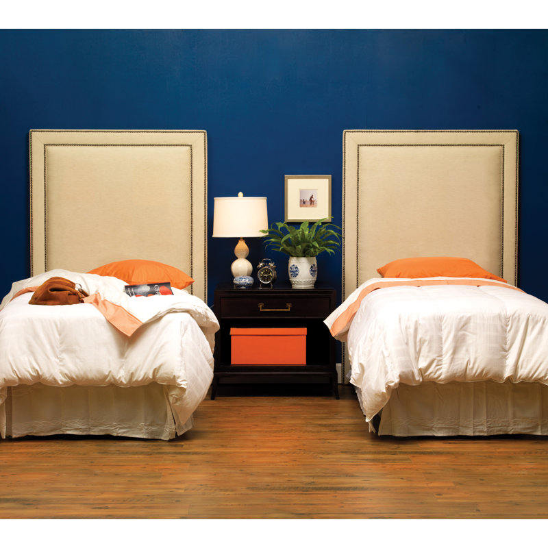 Hillary/Hank Twin Upholstered Panel Headboard, Worthy Snow, Yes