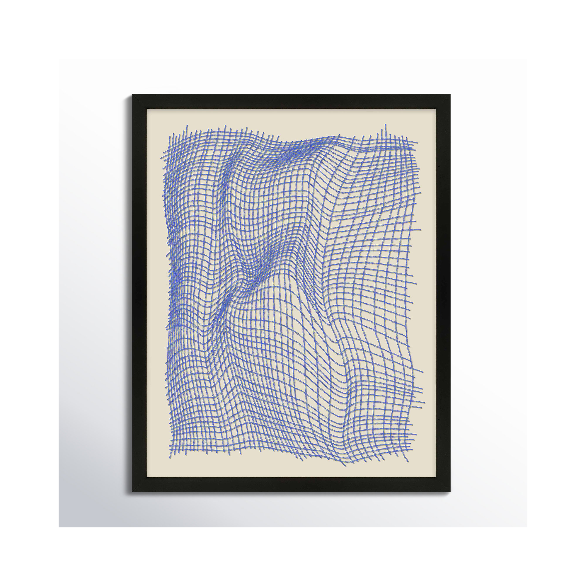 Netting 1 by Jacques Pilon, Black Single Structure Framed Paper, 50" H x 40" W x 1.25" D