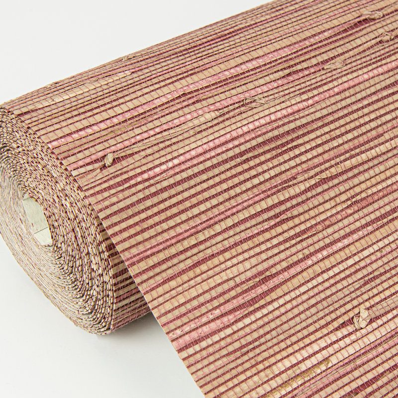 Loom Abstract Grass Cloth Wallpaper Roll, Red