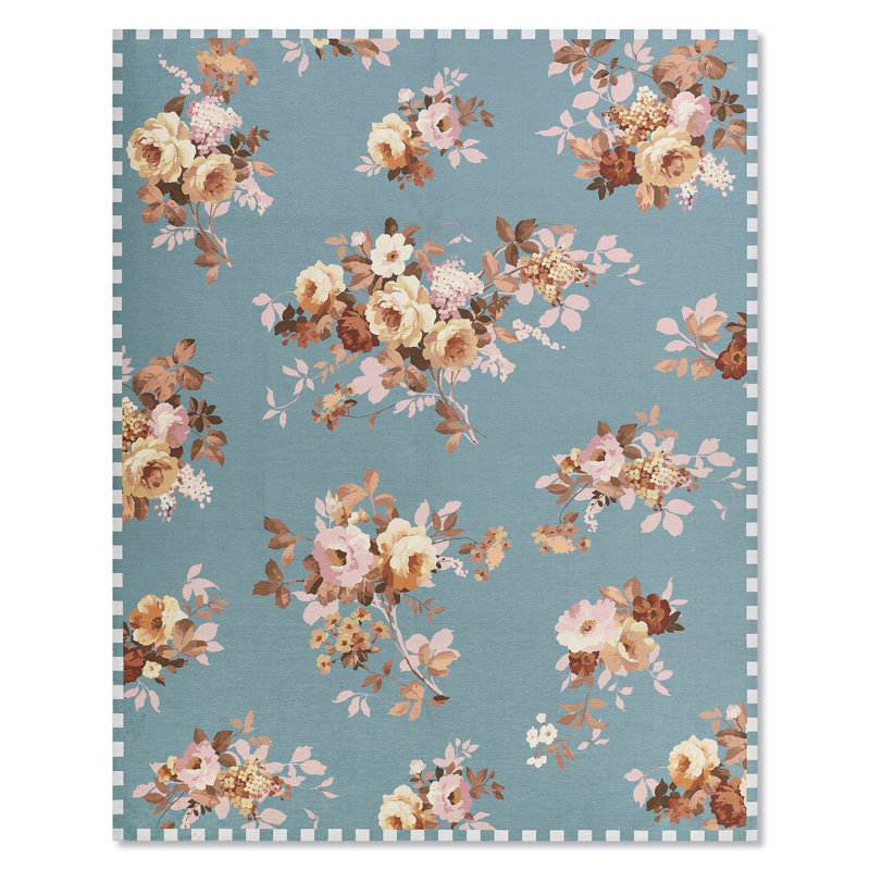 Tapis lavable Wild Rose, Ardoise, Rectangulaire 8 pi x 10 pi