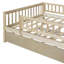 Lit de jour double en bois naturel avec lit gigogne et barrière de sécurité. Maximise l'utilisation de l'espace. . Aucun garde-corps requis. Offre une expérience de sommeil relaxante. .-406921126-406921121