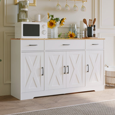Sideboard With Pantry Doors, Adjustable Shelves And Large Drawer