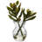 6 " H Faux Succulent Plant and Succulent in Glass Decorative Vase