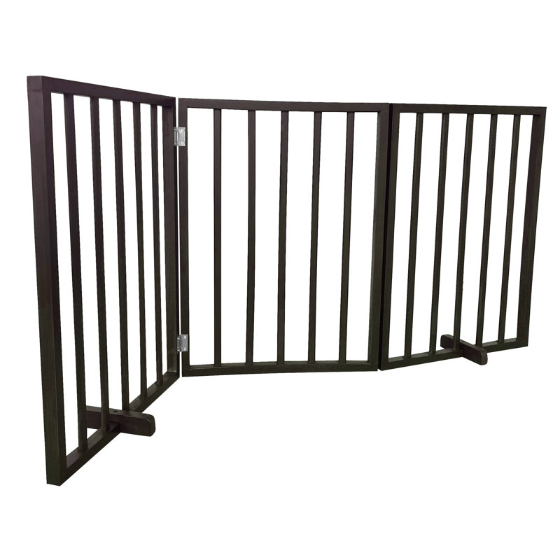 Barrière pour animaux autoportante en bois, Brun