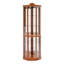 Vitrine d'angle vitrée avec vitrine d'angle lumineuse, vitrine avec éclairage (incluse), armoire à vin, armoire à vin avec tablettes réglables en verre, lumière décorative sculptée (incluse)