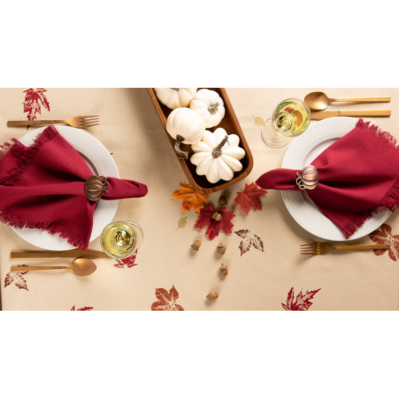 Farrah Floral 100% Cotton Thanksgiving Tablecloth, 120" L x 60" W