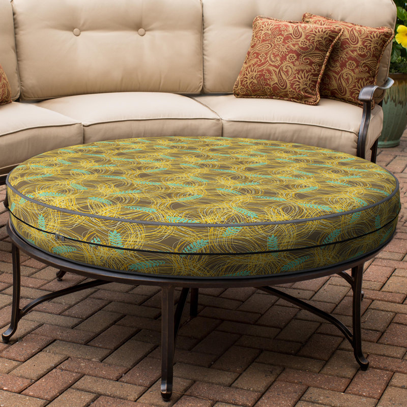 Decorative Indoor Outdoor Waterproof Round Cushion Cover, Patio Bar Stool UV Resistant Seat Cover, 12.7cm H x 30.5cm W