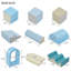 Blocs de construction en mousse 8 pièces, ensemble de jeu en mousse souple 8 en 1, bloc de pépites en mousse souple sécuritaire pour les bébés, les enfants d'âge préscolaire, les tout-petits, les enfants rampant et les jouets d'escalade