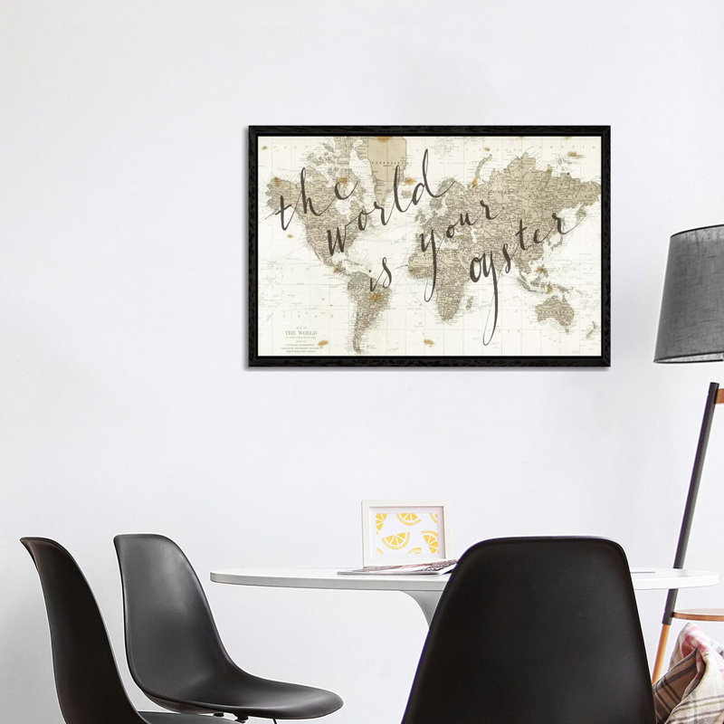 The World Is Your Oyster by Sara Zieve Miller - Print on Canvas, Black Floater Framed, 101.6 cm H x 66.04 cm W
