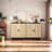 62.20"Elegant And Functional 4-Door Rattan Decorative Storage Cabinet,For Bedroom,Living Room,Office,Easy Assembly-2049932015