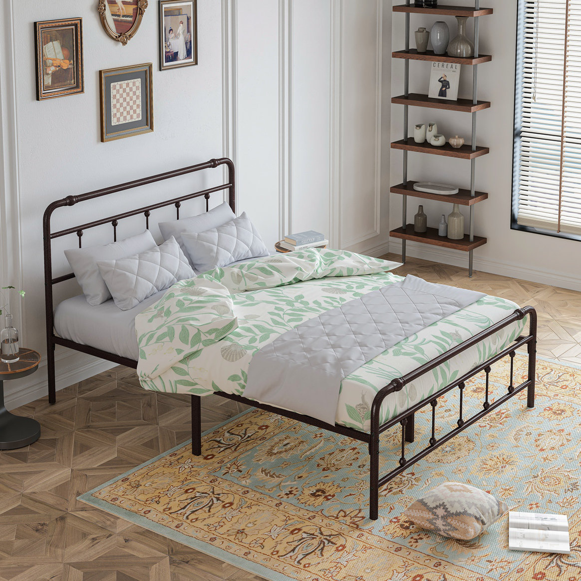 August Grove Bula Metal Open-Frame Storage Bed | Wayfair