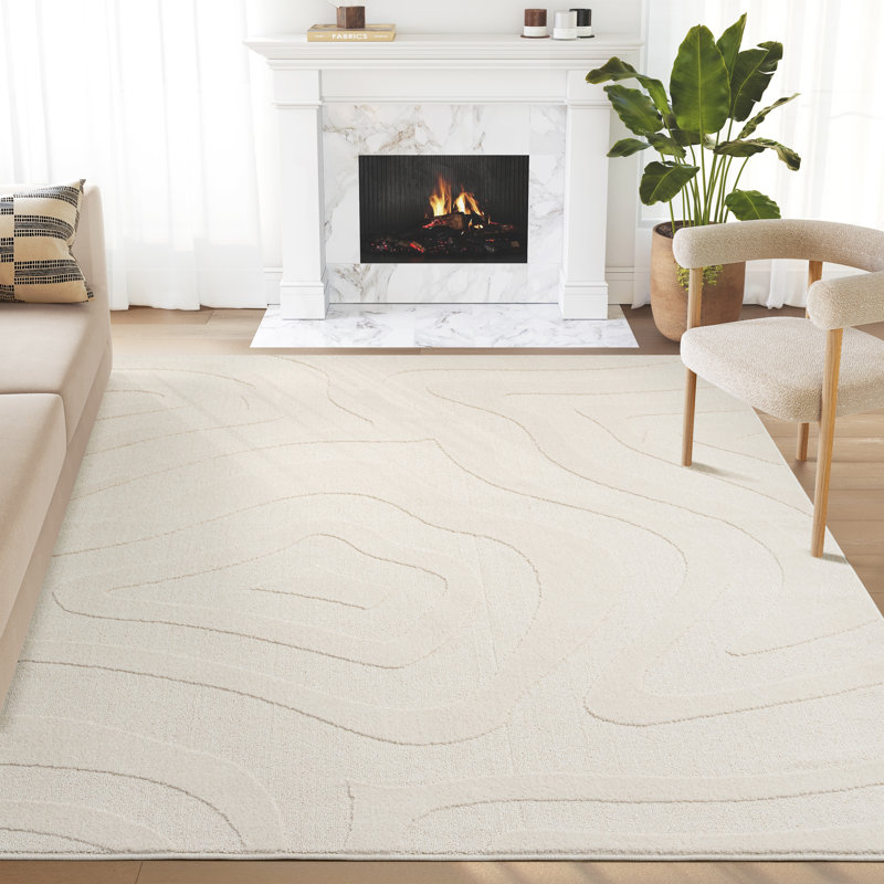 Tapis crème Abavi Huertas WAV100B, Rectangle 7 pi 9 po x 10 pi 2 po